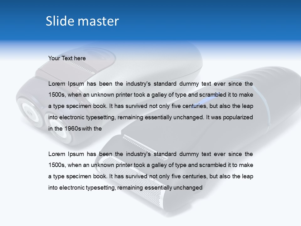 Modern Electric Shavers Isolated On White Background PowerPoint Template