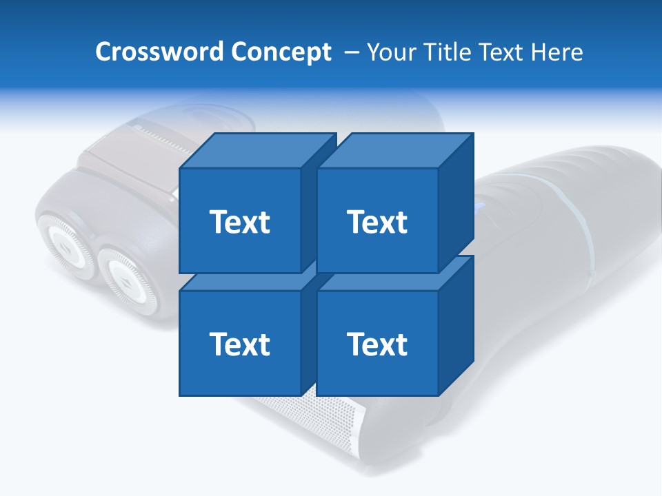 Modern Electric Shavers Isolated On White Background PowerPoint Template