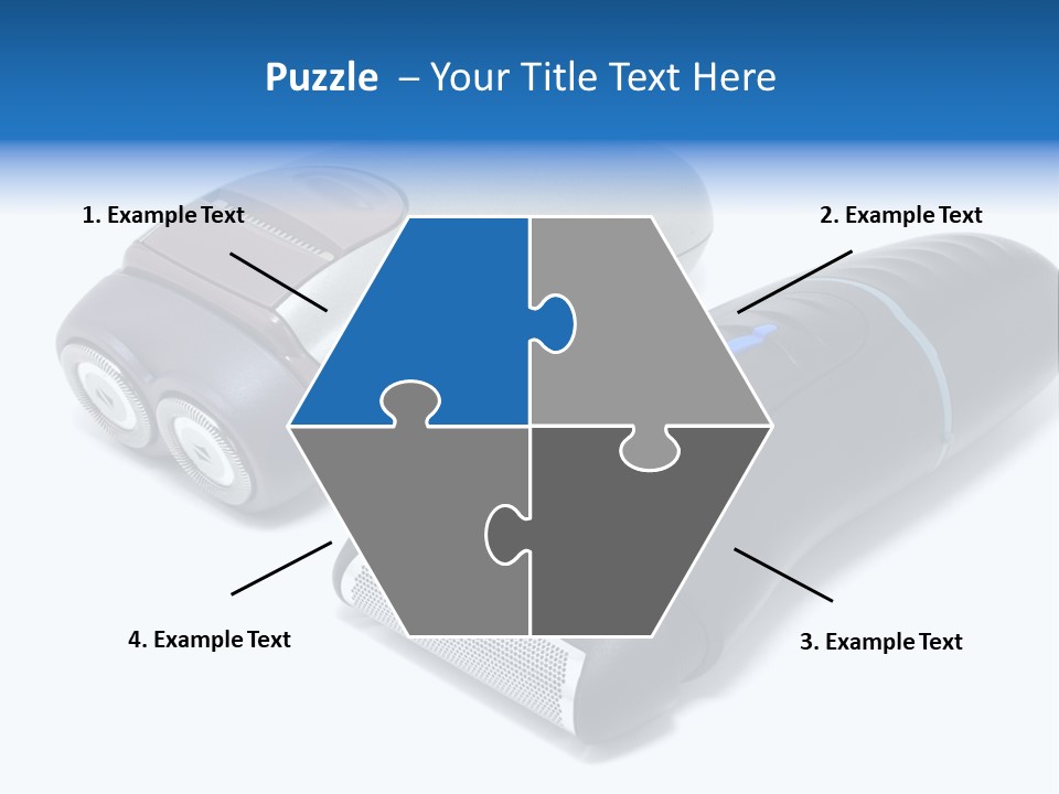 Modern Electric Shavers Isolated On White Background PowerPoint Template