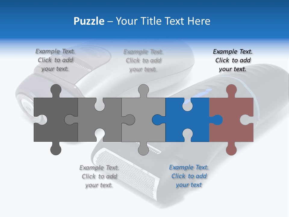 Modern Electric Shavers Isolated On White Background PowerPoint Template