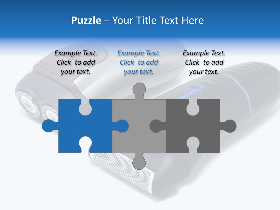 Modern Electric Shavers Isolated On White Background PowerPoint Template