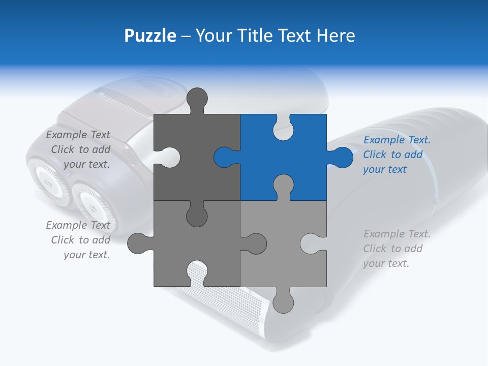 Modern Electric Shavers Isolated On White Background PowerPoint Template