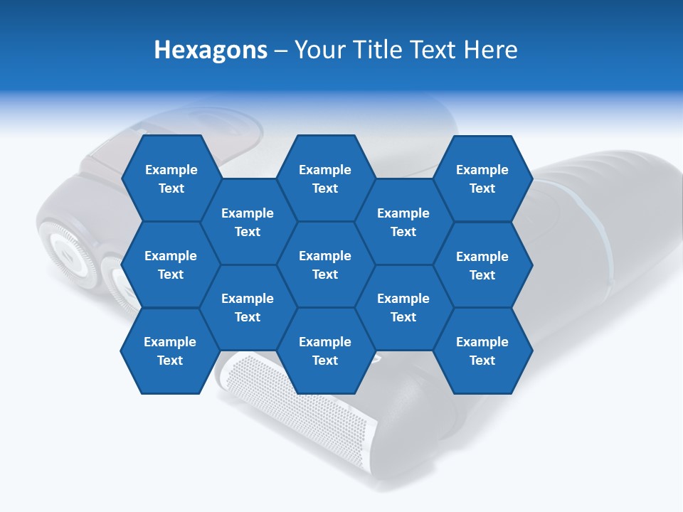 Modern Electric Shavers Isolated On White Background PowerPoint Template