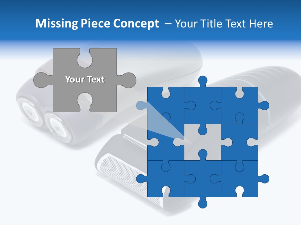 Modern Electric Shavers Isolated On White Background PowerPoint Template