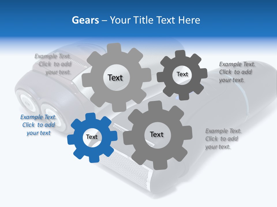 Modern Electric Shavers Isolated On White Background PowerPoint Template