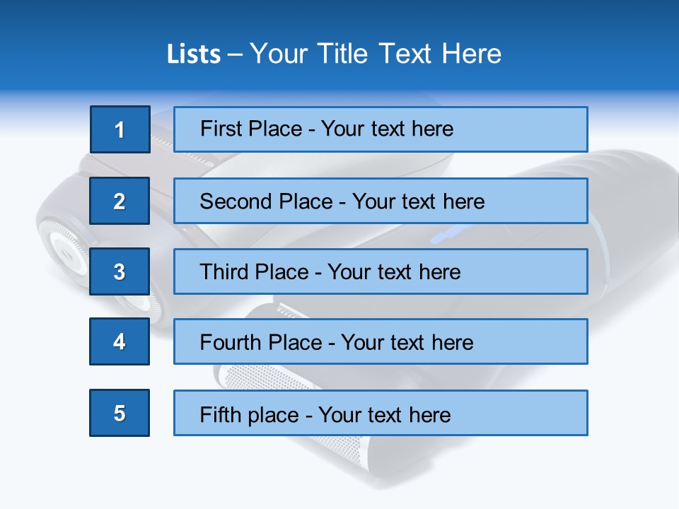 Modern Electric Shavers Isolated On White Background PowerPoint Template