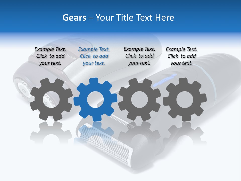 Modern Electric Shavers Isolated On White Background PowerPoint Template