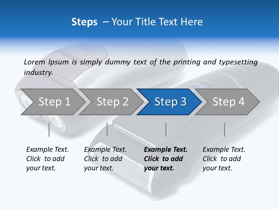 Modern Electric Shavers Isolated On White Background PowerPoint Template