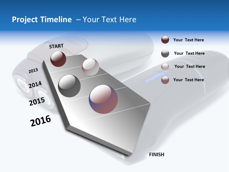 Modern Electric Shavers Isolated On White Background PowerPoint Template
