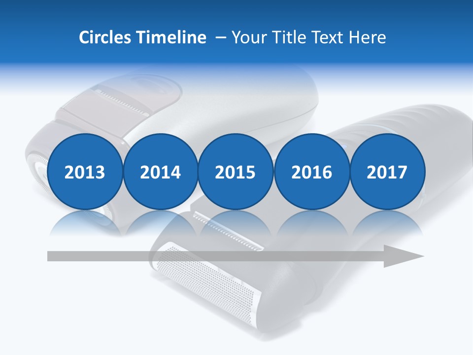 Modern Electric Shavers Isolated On White Background PowerPoint Template