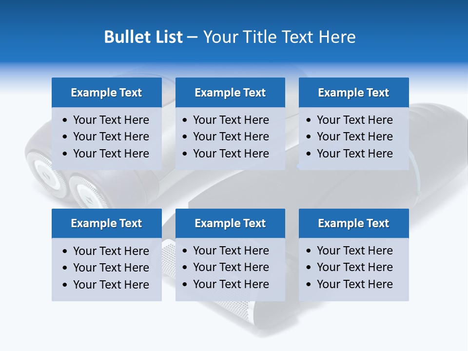 Modern Electric Shavers Isolated On White Background PowerPoint Template