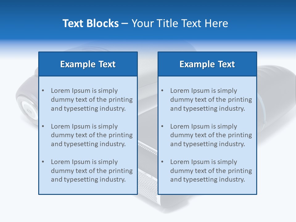 Modern Electric Shavers Isolated On White Background PowerPoint Template