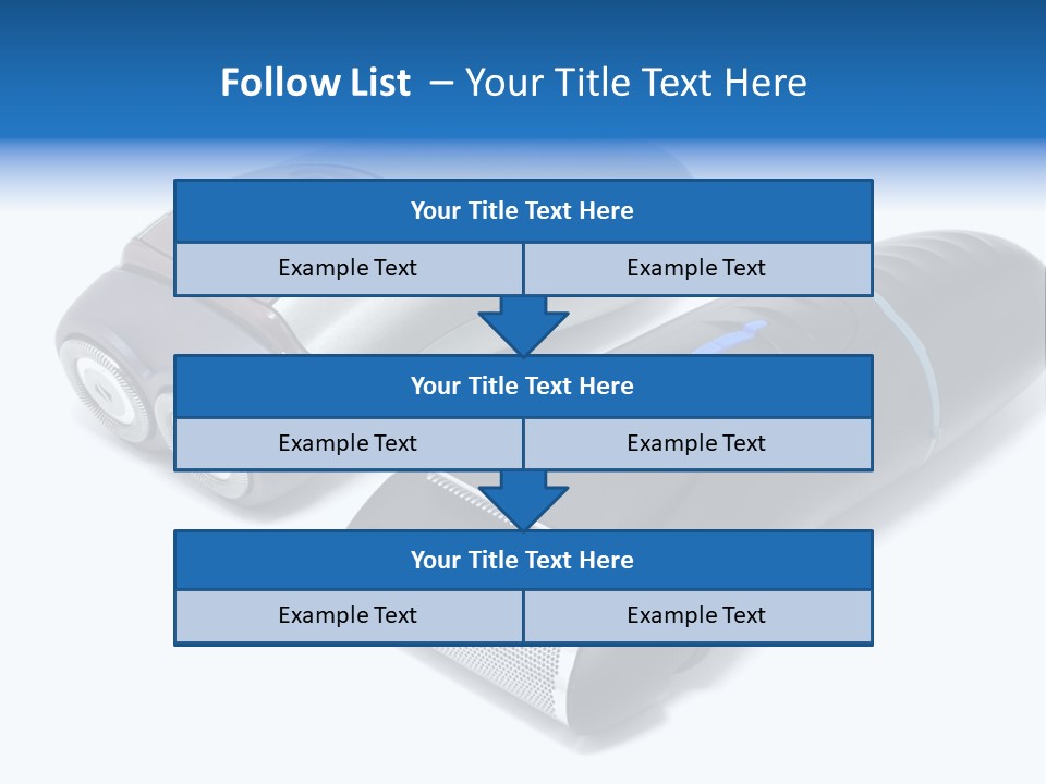 Modern Electric Shavers Isolated On White Background PowerPoint Template