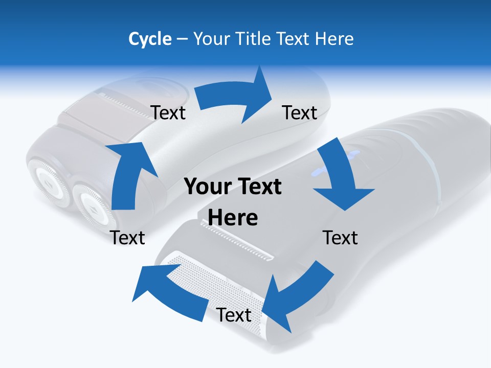 Modern Electric Shavers Isolated On White Background PowerPoint Template