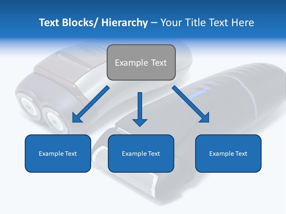 Modern Electric Shavers Isolated On White Background PowerPoint Template