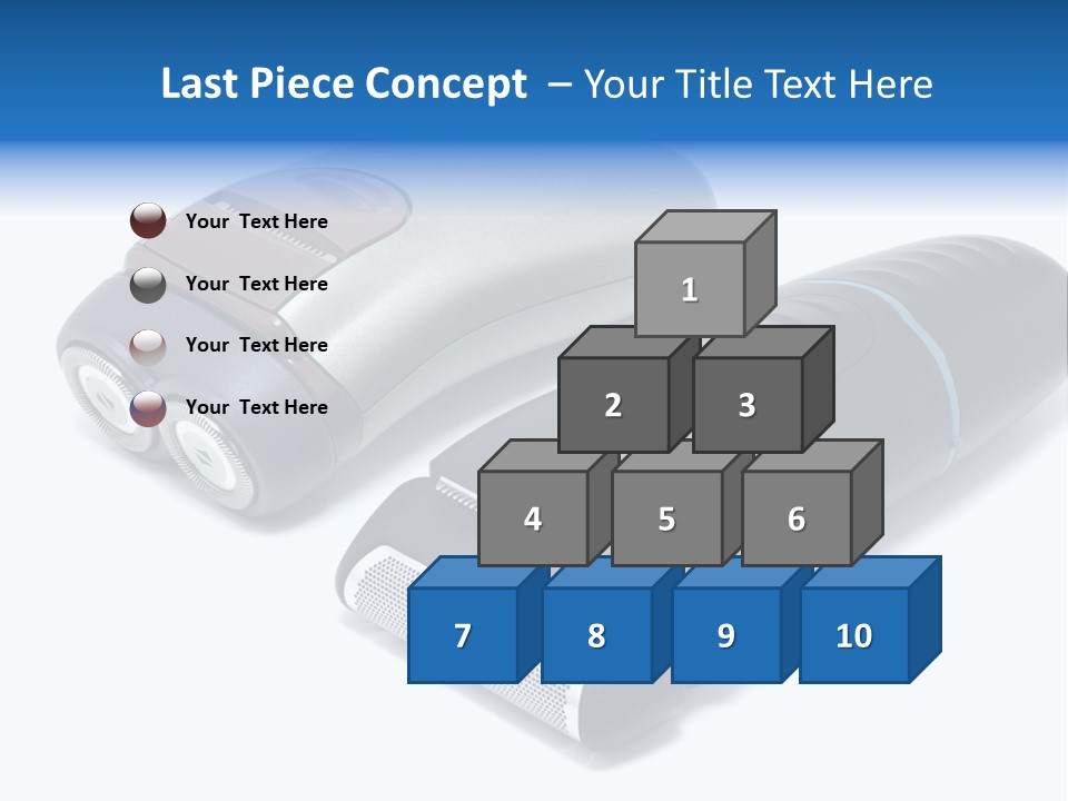 Modern Electric Shavers Isolated On White Background PowerPoint Template