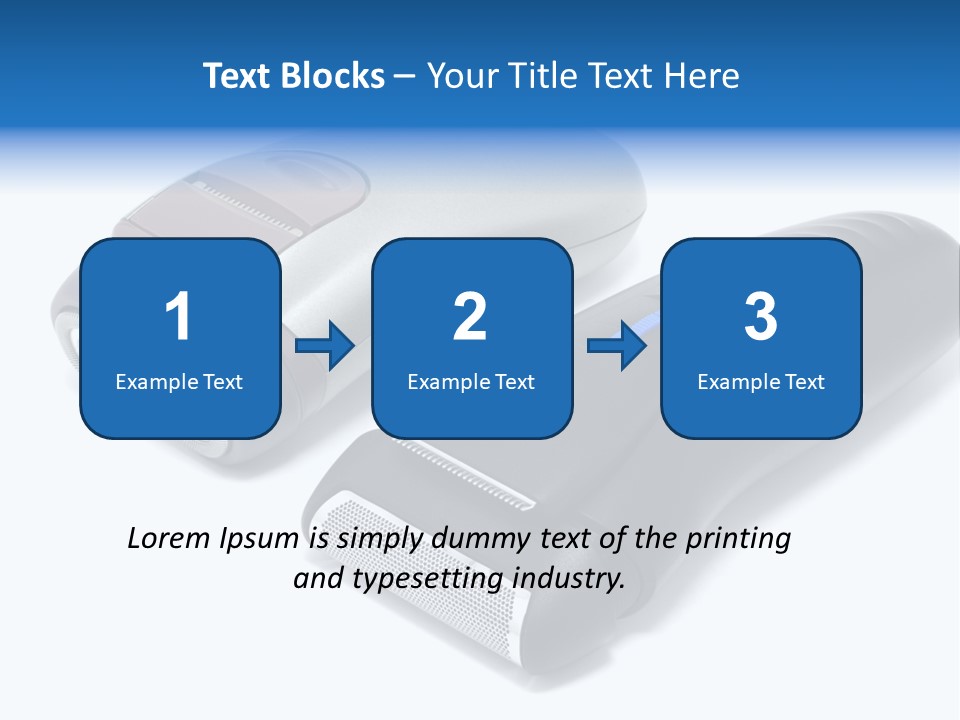 Modern Electric Shavers Isolated On White Background PowerPoint Template