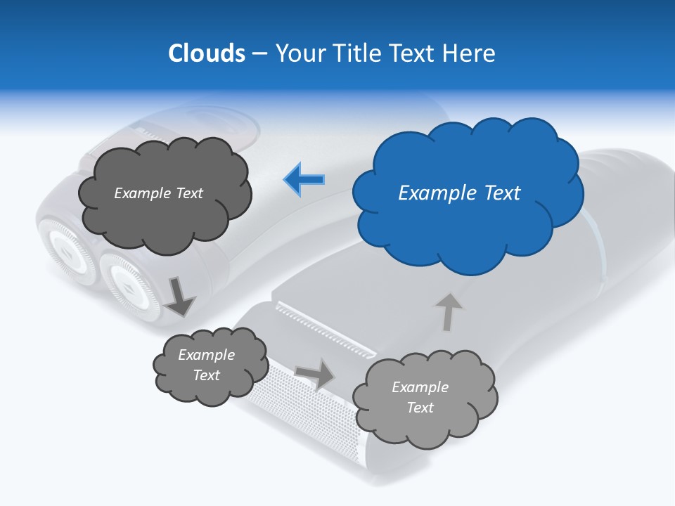 Modern Electric Shavers Isolated On White Background PowerPoint Template
