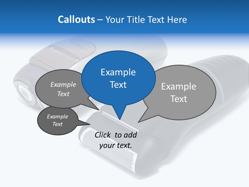 Modern Electric Shavers Isolated On White Background PowerPoint Template