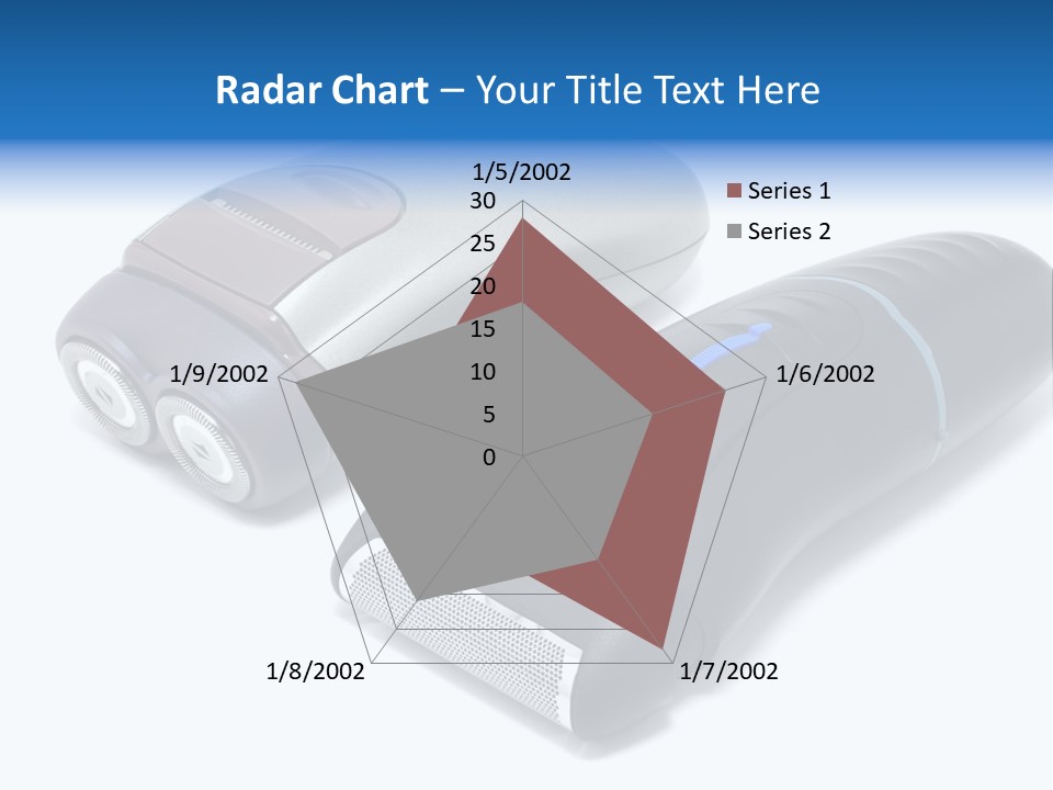 Modern Electric Shavers Isolated On White Background PowerPoint Template