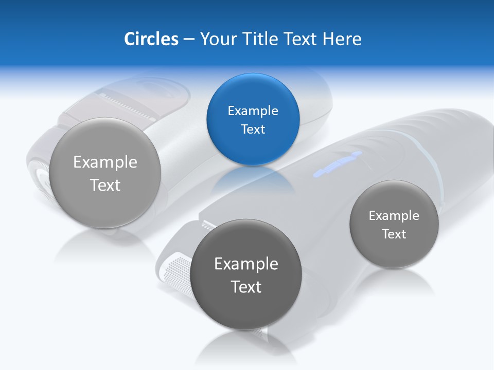 Modern Electric Shavers Isolated On White Background PowerPoint Template