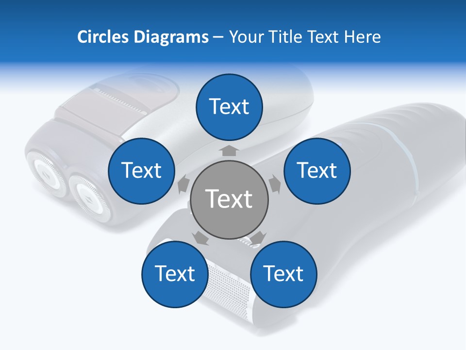 Modern Electric Shavers Isolated On White Background PowerPoint Template