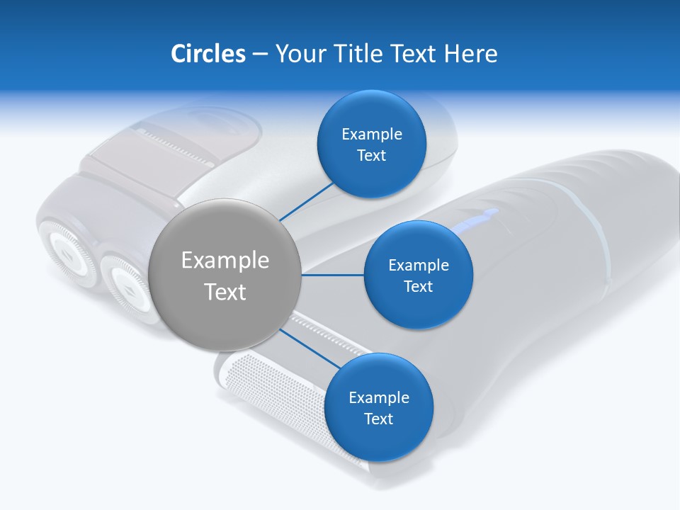 Modern Electric Shavers Isolated On White Background PowerPoint Template