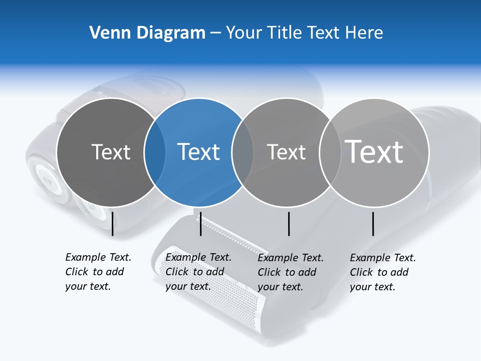 Modern Electric Shavers Isolated On White Background PowerPoint Template