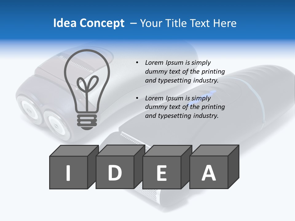 Modern Electric Shavers Isolated On White Background PowerPoint Template