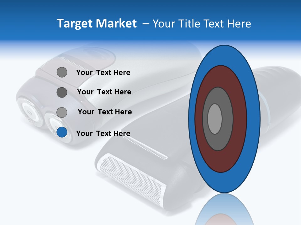 Modern Electric Shavers Isolated On White Background PowerPoint Template