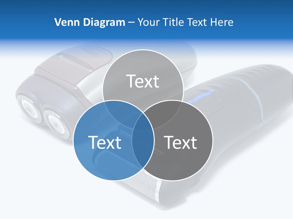 Modern Electric Shavers Isolated On White Background PowerPoint Template