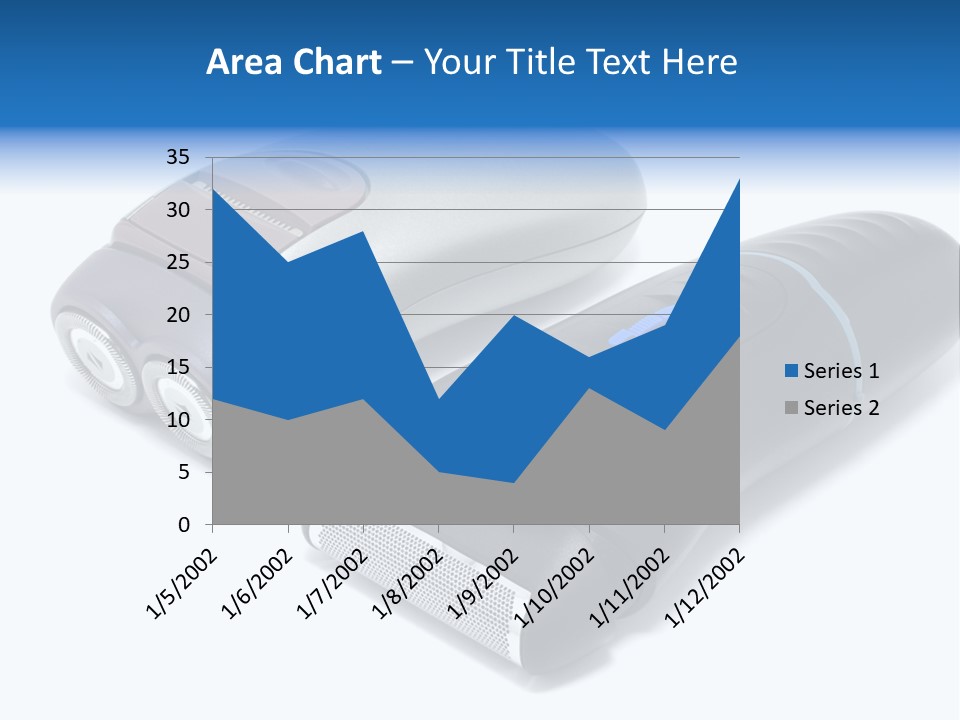 Modern Electric Shavers Isolated On White Background PowerPoint Template