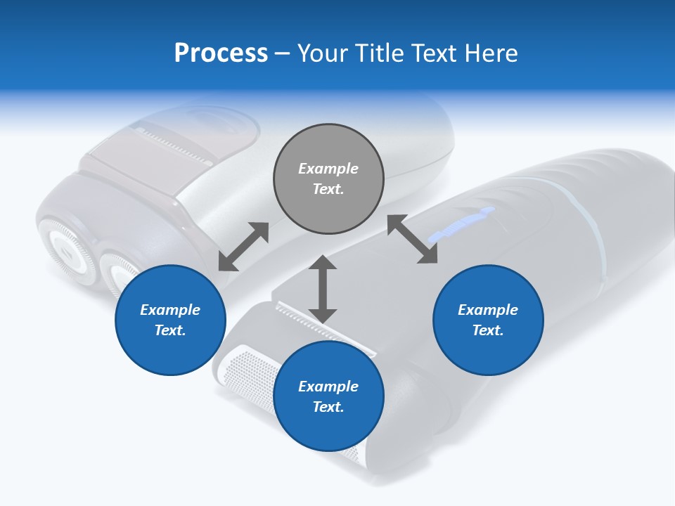 Modern Electric Shavers Isolated On White Background PowerPoint Template