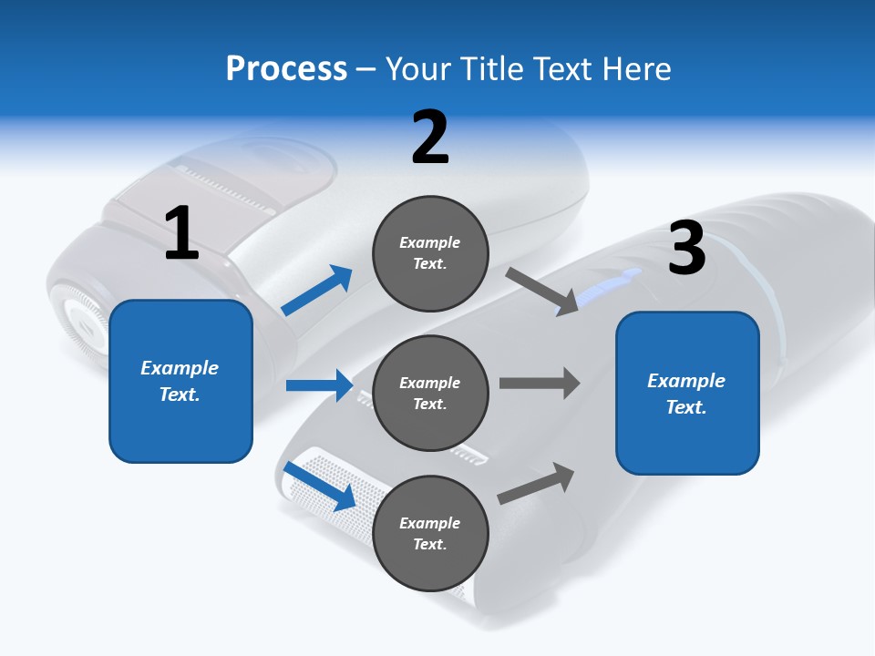 Modern Electric Shavers Isolated On White Background PowerPoint Template