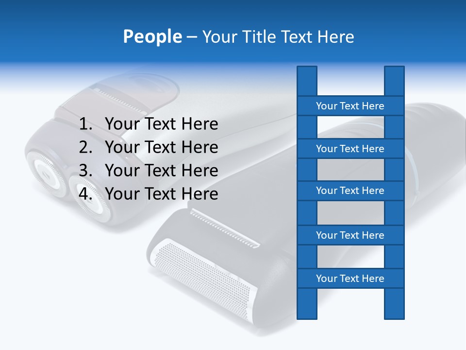Modern Electric Shavers Isolated On White Background PowerPoint Template