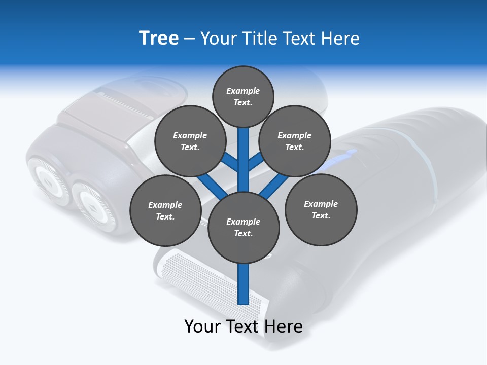 Modern Electric Shavers Isolated On White Background PowerPoint Template