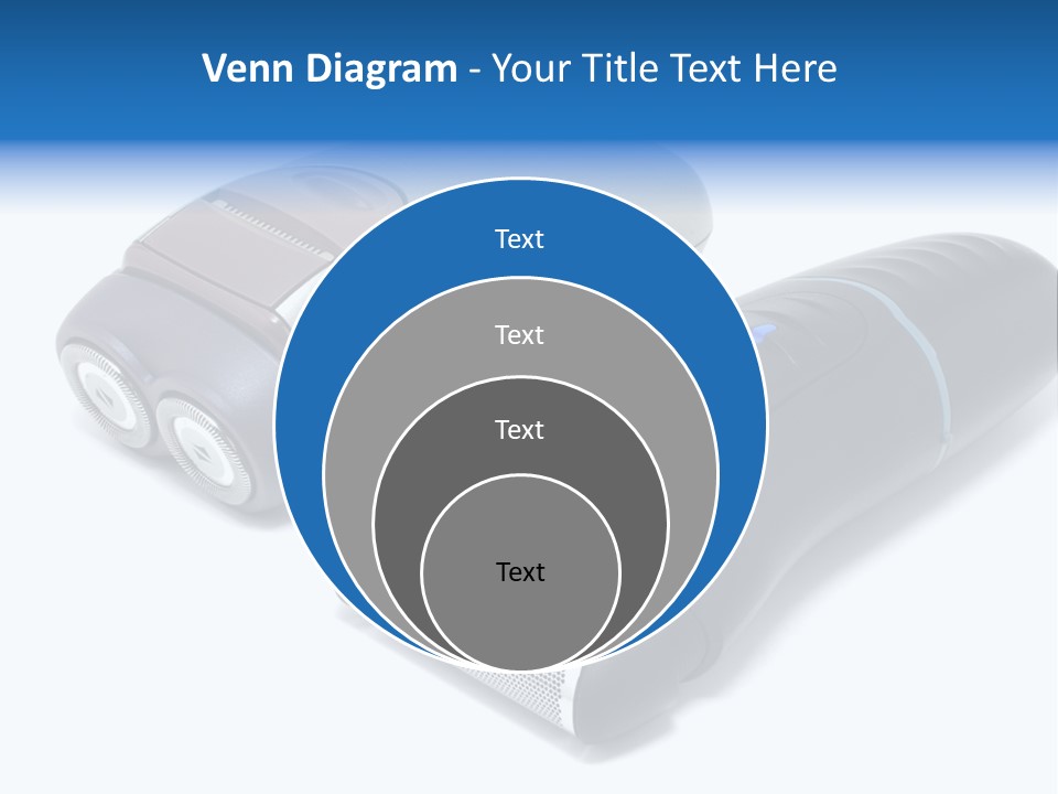 Modern Electric Shavers Isolated On White Background PowerPoint Template