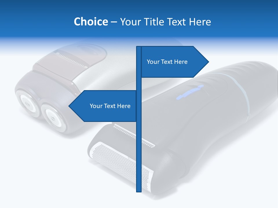 Modern Electric Shavers Isolated On White Background PowerPoint Template