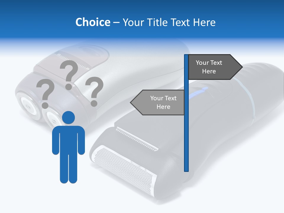 Modern Electric Shavers Isolated On White Background PowerPoint Template