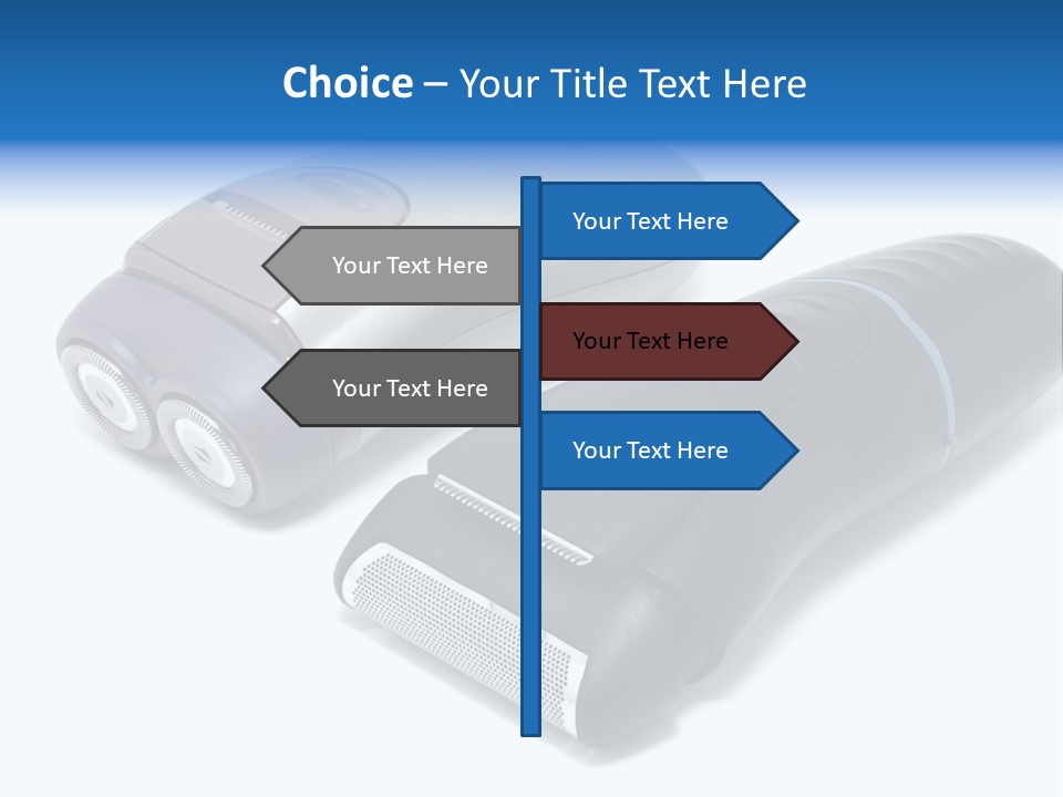 Modern Electric Shavers Isolated On White Background PowerPoint Template