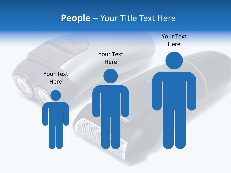 Modern Electric Shavers Isolated On White Background PowerPoint Template