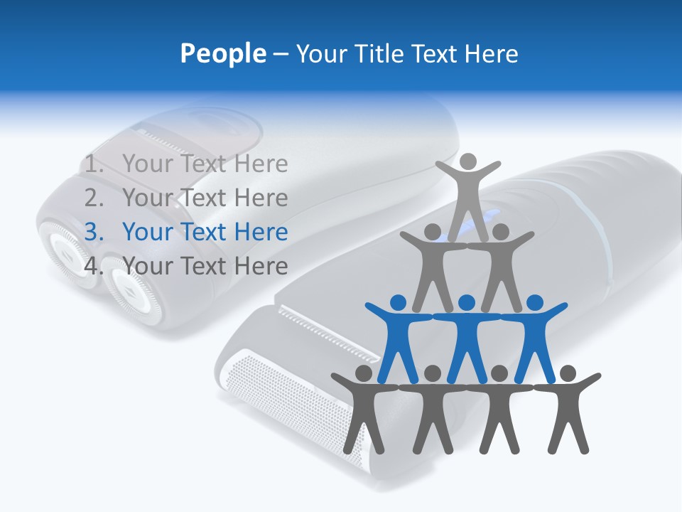 Modern Electric Shavers Isolated On White Background PowerPoint Template