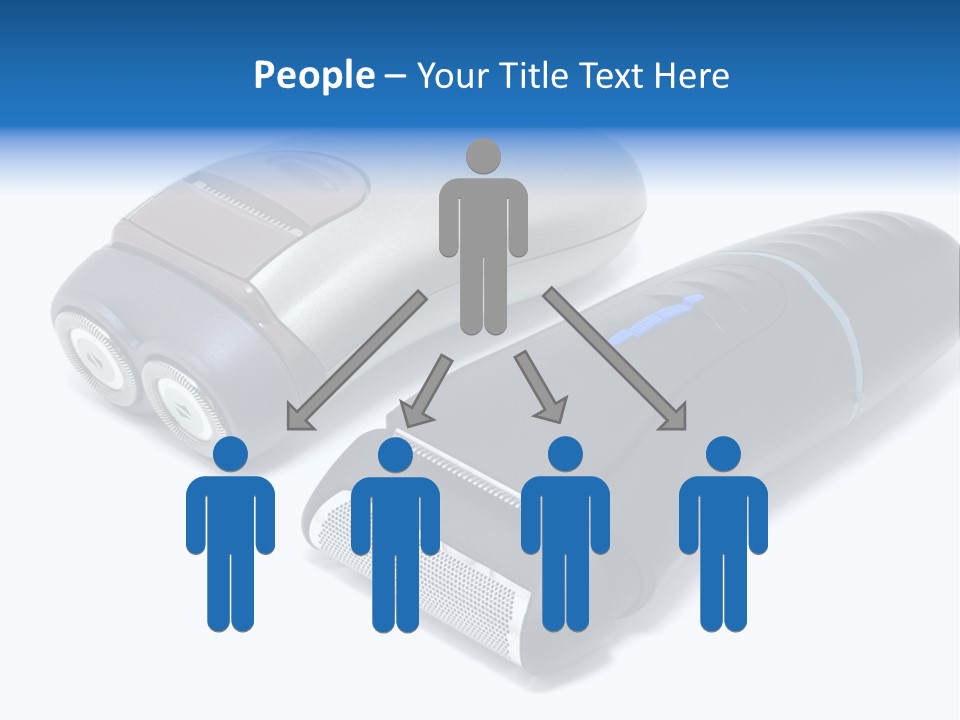 Modern Electric Shavers Isolated On White Background PowerPoint Template