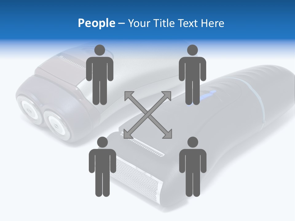 Modern Electric Shavers Isolated On White Background PowerPoint Template