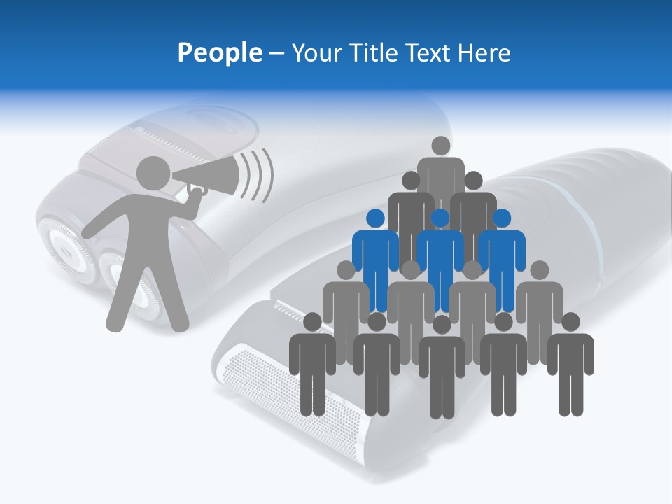 Modern Electric Shavers Isolated On White Background PowerPoint Template