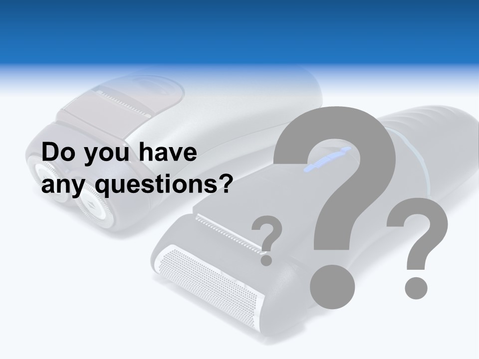 Modern Electric Shavers Isolated On White Background PowerPoint Template