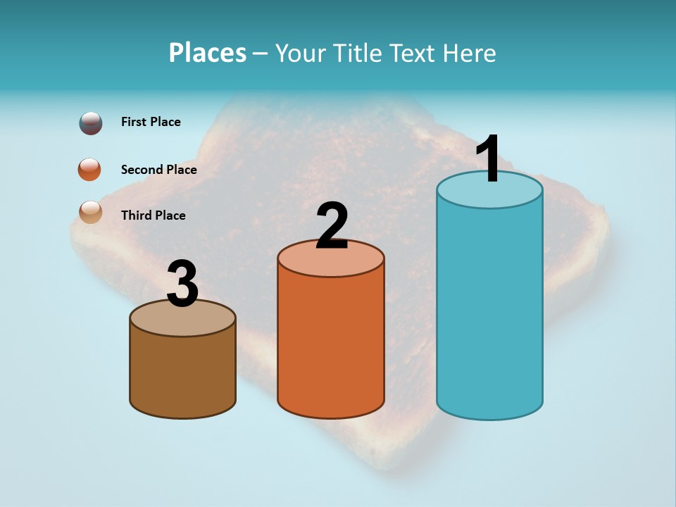 A Toasted Piece Of Bread On A Blue Background PowerPoint Template