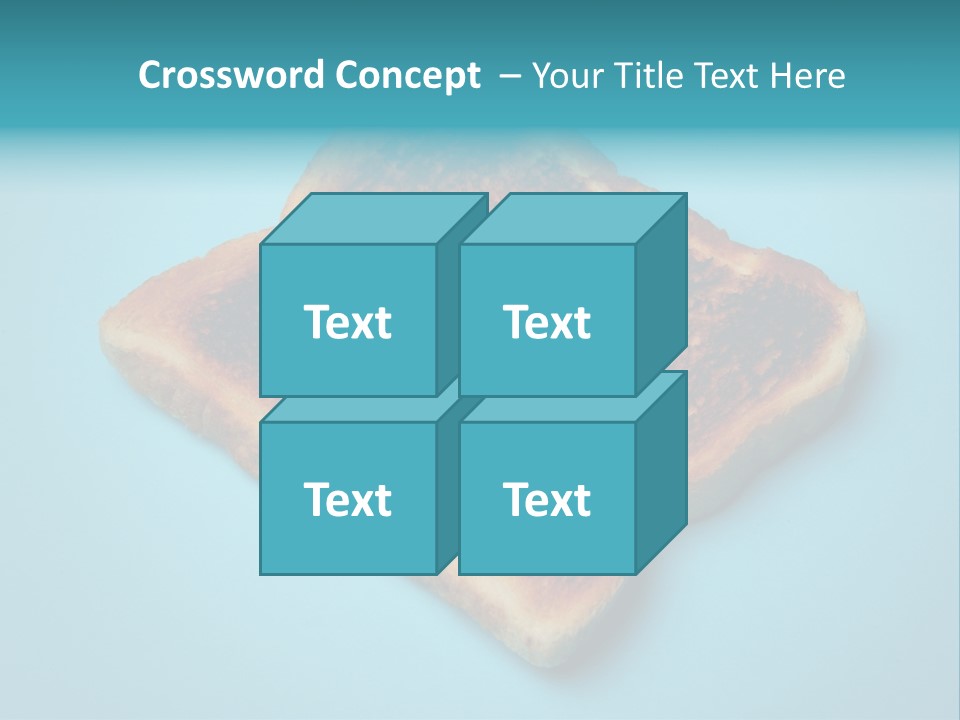 A Toasted Piece Of Bread On A Blue Background PowerPoint Template