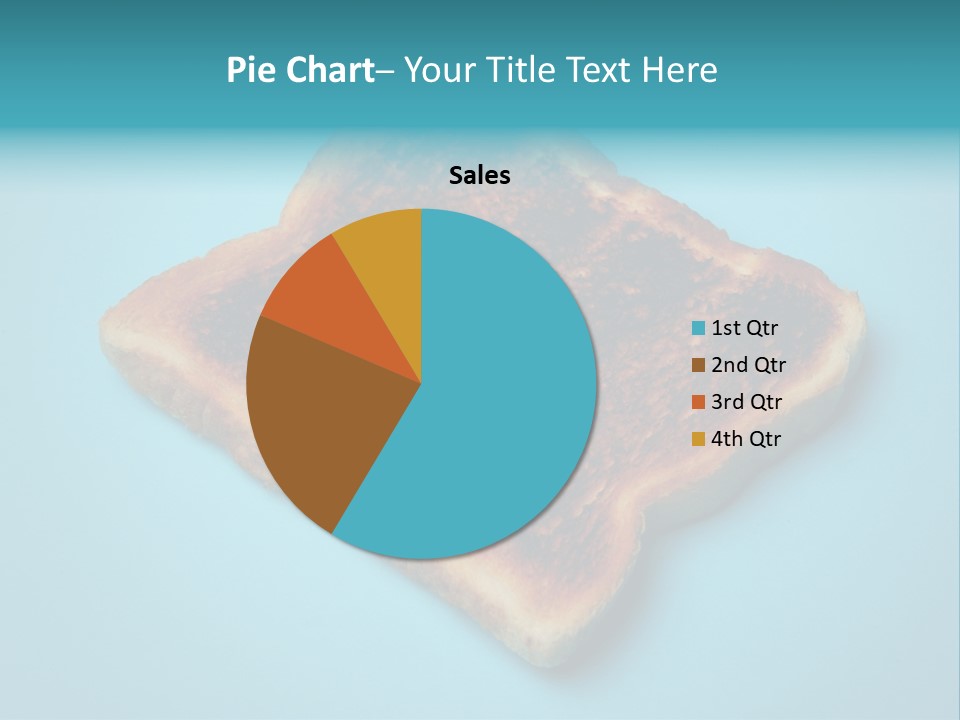 A Toasted Piece Of Bread On A Blue Background PowerPoint Template