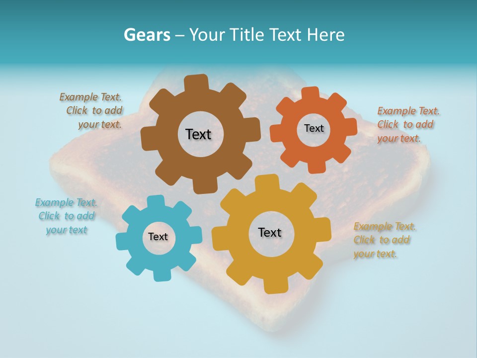 A Toasted Piece Of Bread On A Blue Background PowerPoint Template